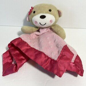 GARANIMALS Pink Monkey Lovey  Security Blanket Flower Plush DOTS Baby Girl